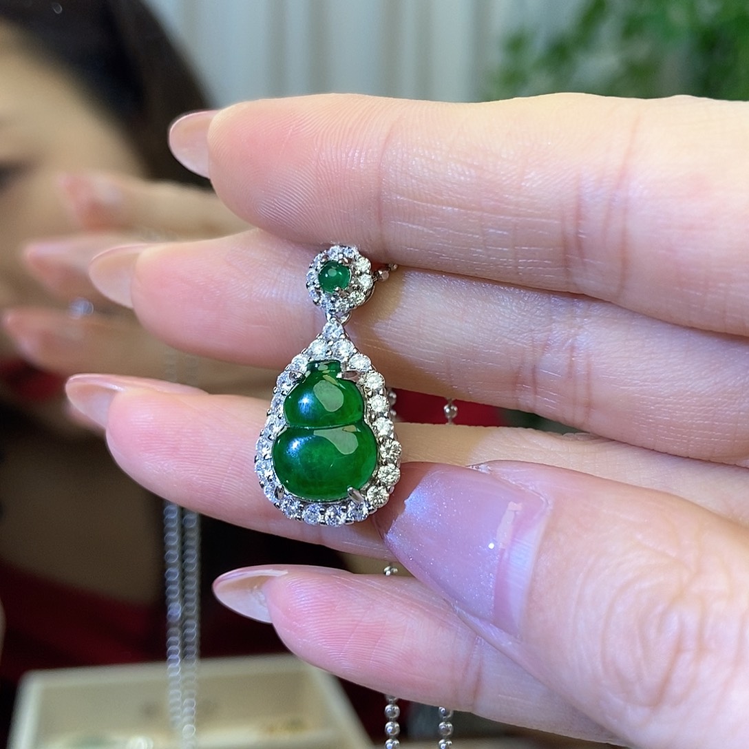 翡翠吊坠(不含链)银S925镶嵌