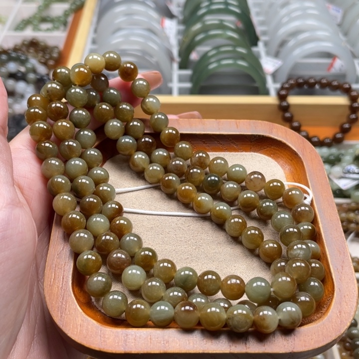 和田玉珠串8mm未镶嵌