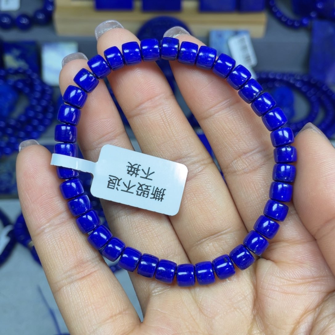 青金石6×5mm直切手串未镶嵌