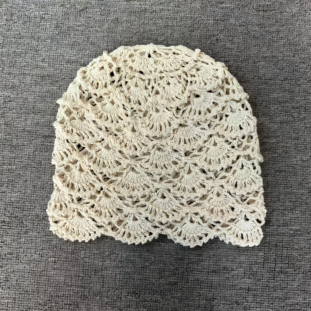 2025春季新款日系时尚女士纯手工蕾丝包头帽镂空百搭针织冷帽