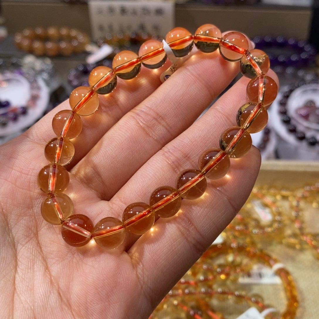 水晶手串未镶嵌黄水晶9+