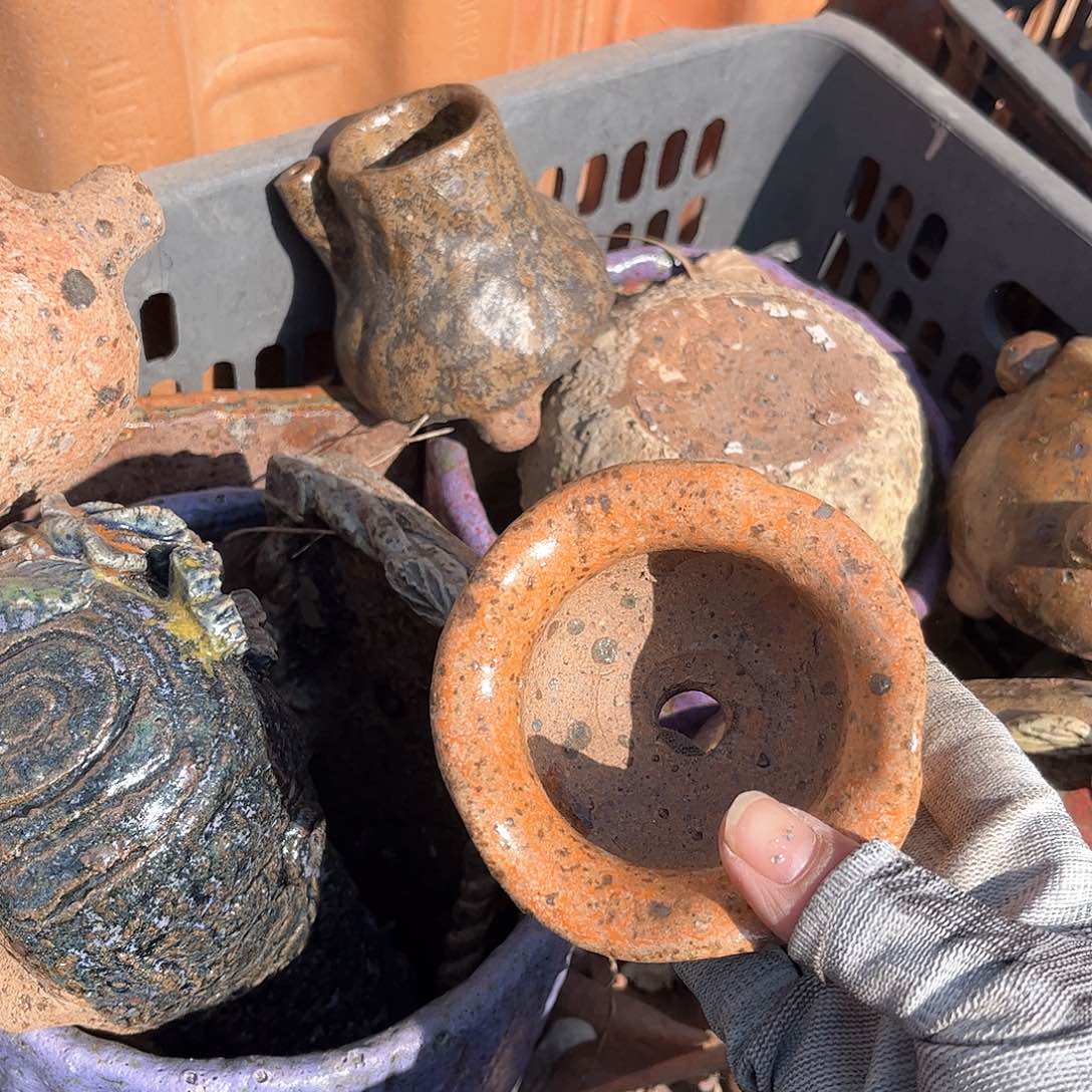 泥塑就**事古镇炻陶花盆