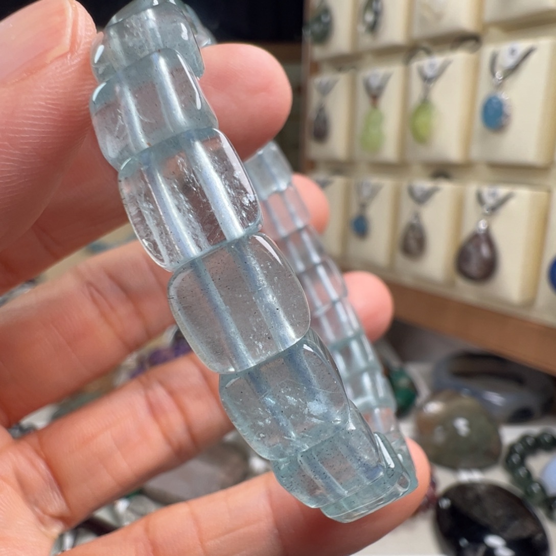手链海蓝宝石未镶嵌天然海蓝宝石
