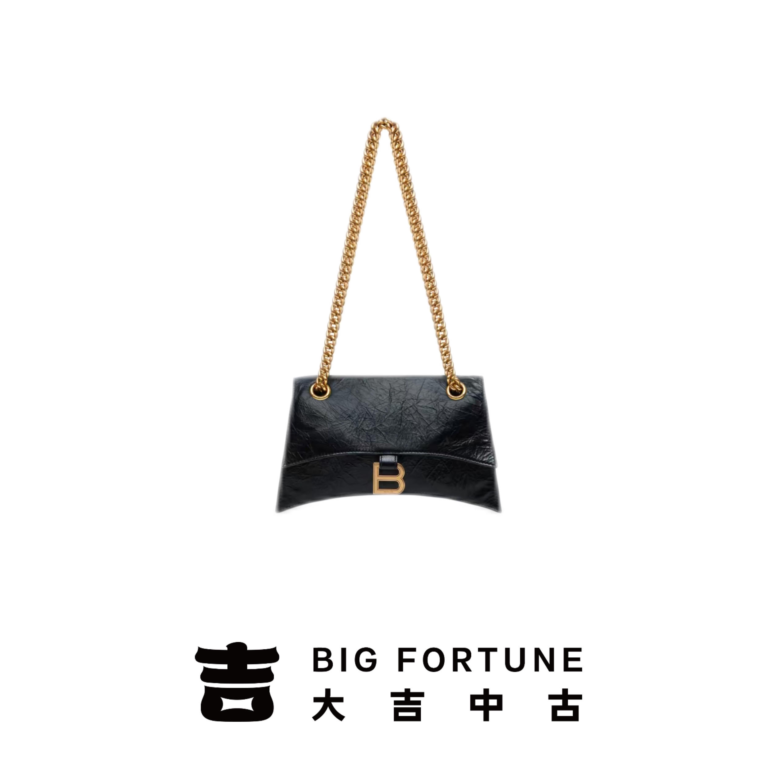 99新  大吉中古/巴黎世家黑金crush小号单肩包