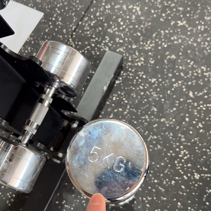 全新电镀纯钢小哑铃5公斤一对