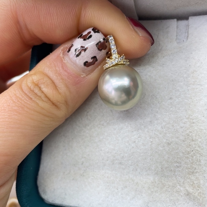 海水珍珠吊坠(不含链)银S925镶嵌