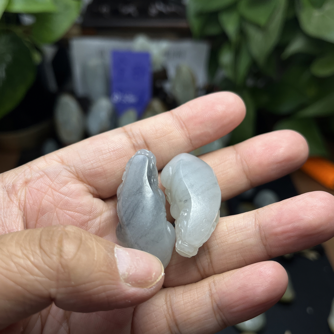 和田玉一对貔貅，同块料子