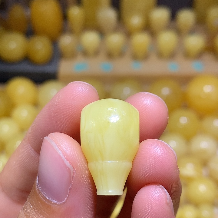 裸石蜜蜡未镶嵌天然俄料浓白花蜜蜡三通14