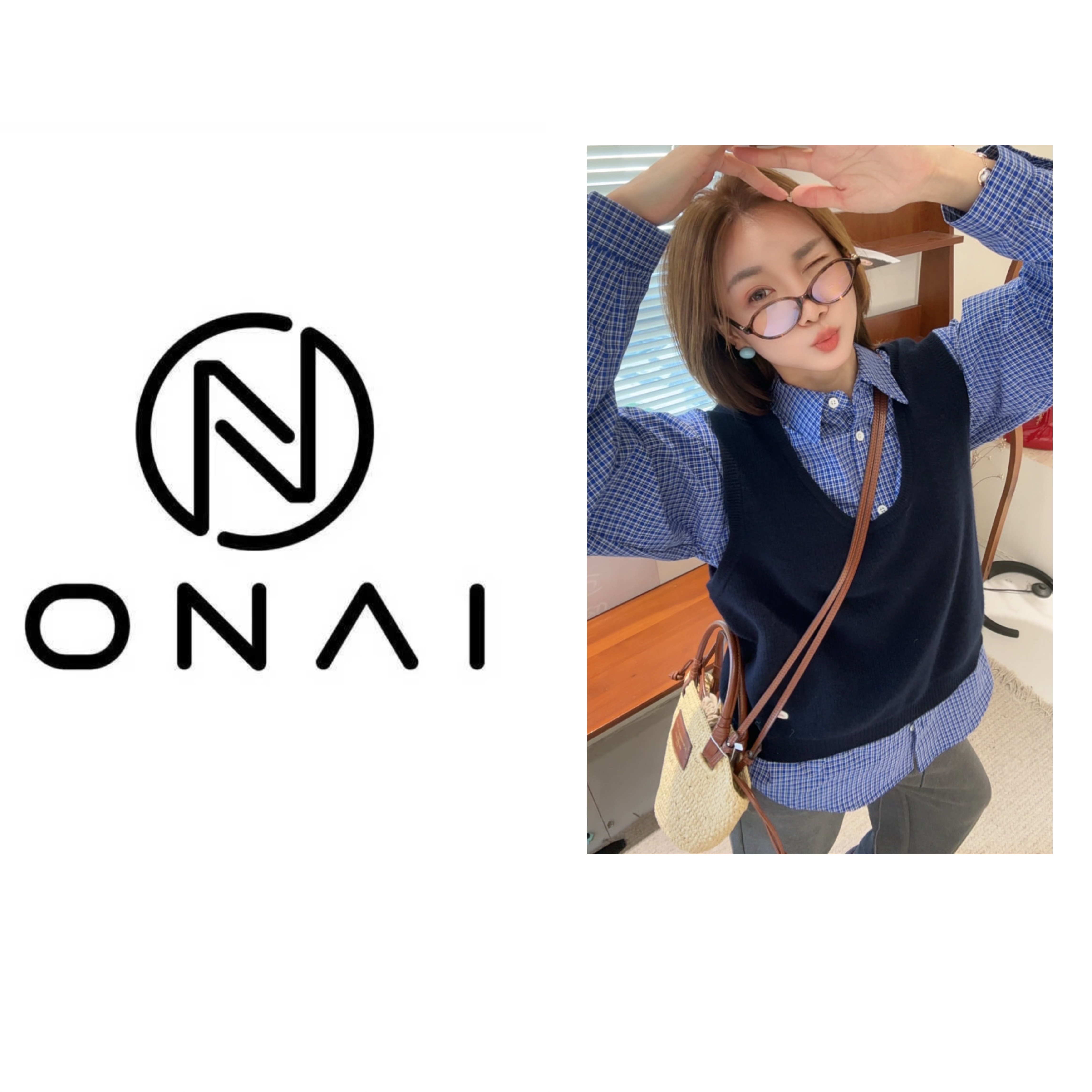 【Onai】学院通勤风长袖衬衣韩版上衣1945