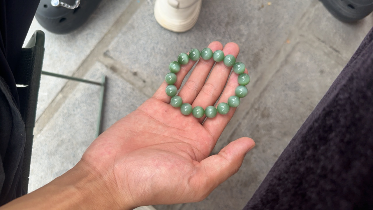 和田玉碧玉猫眼手串