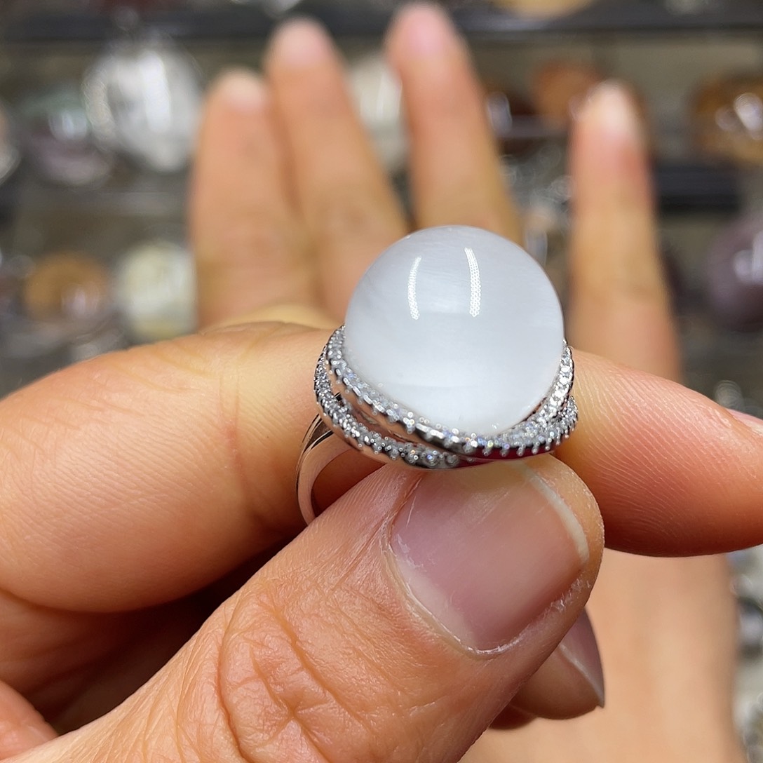 【闪购商品】水晶珠宝半成品银S925镶嵌戒指