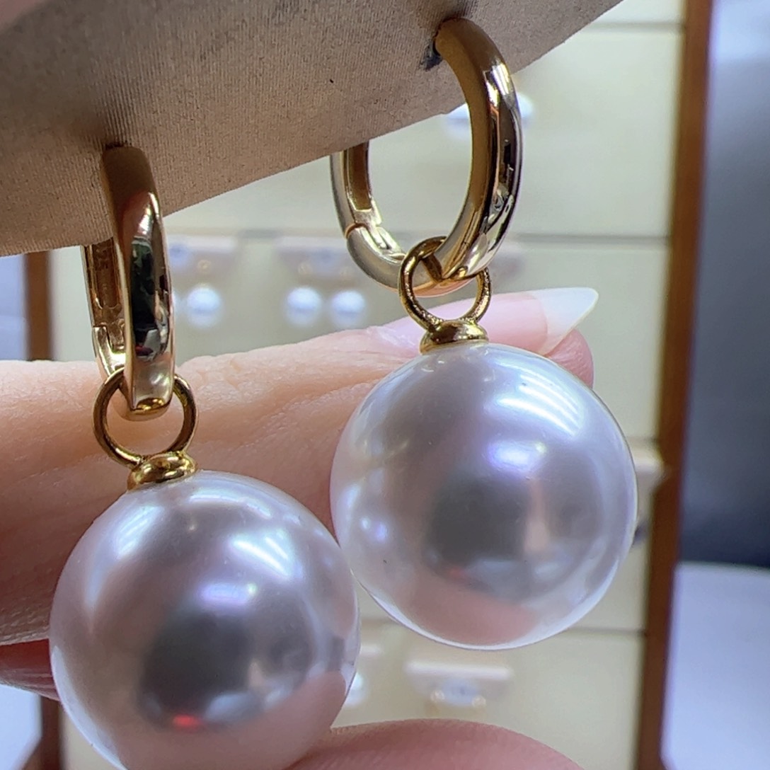 淡水珍珠耳饰银S925镶嵌