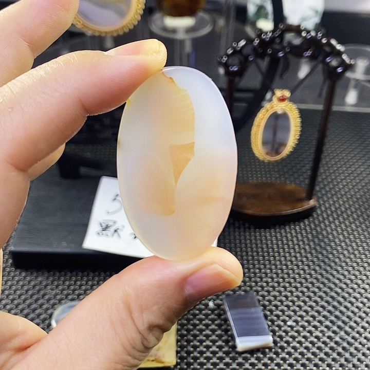 合成碳硅石非金属时尚图纹画面石饰品