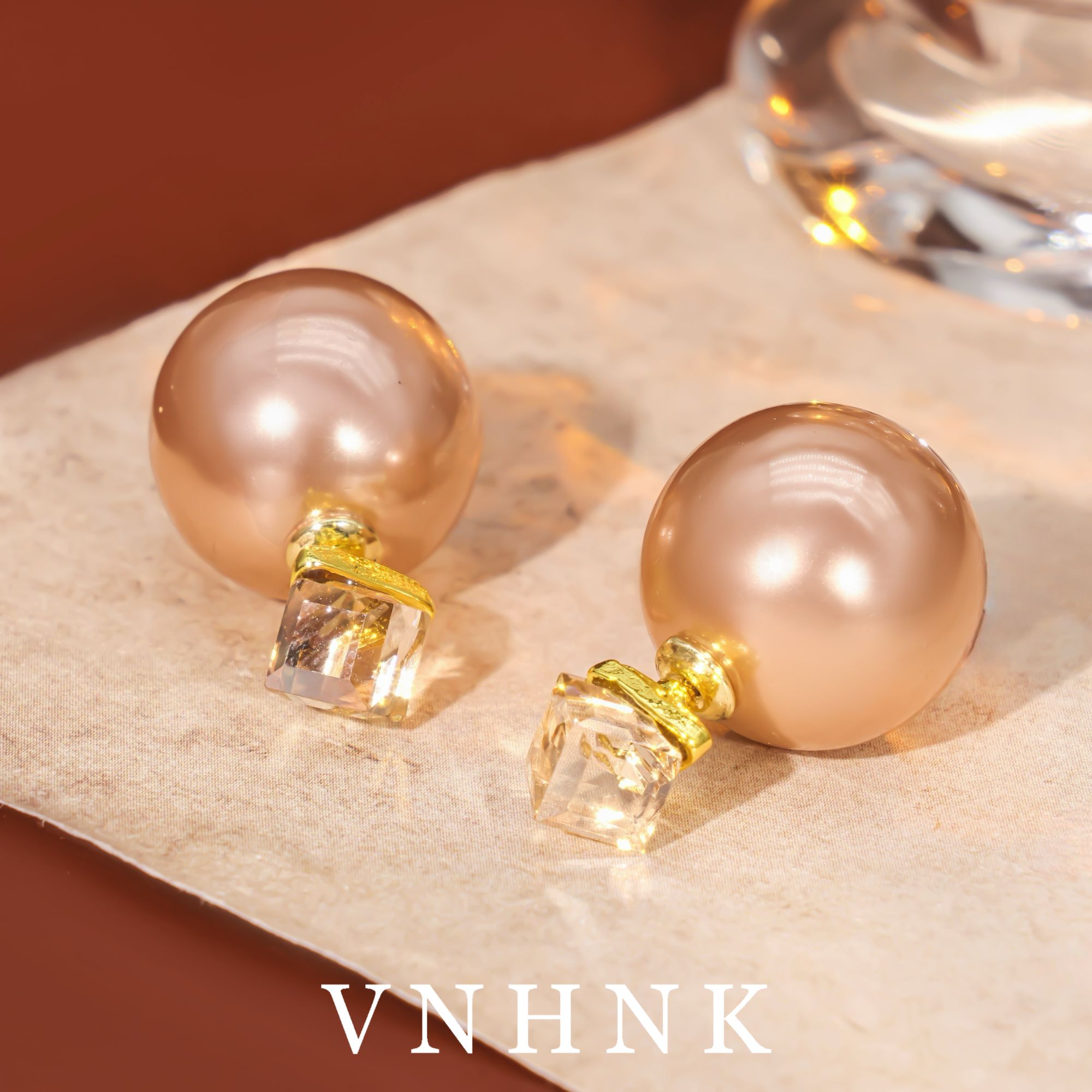 铜合金仿珍珠耳饰 美可儿   G512   金色（12mm）百搭耳环