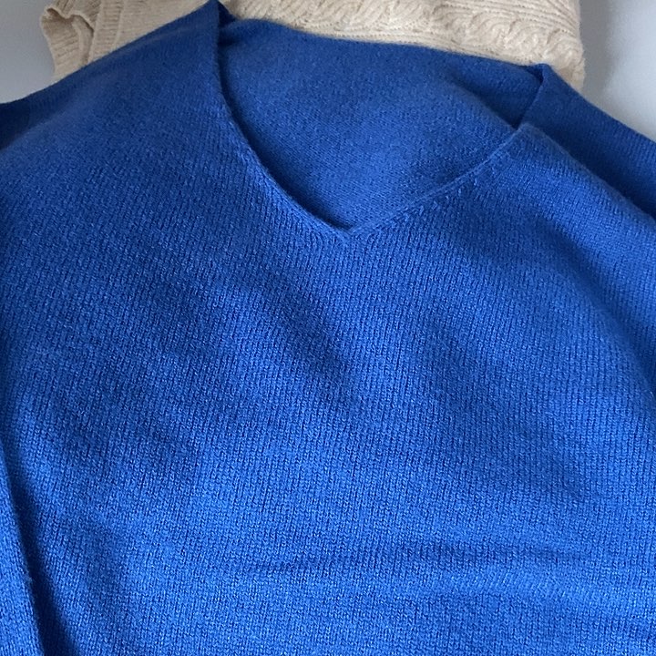 雾霾蓝一线V领尺码备注纯羊毛