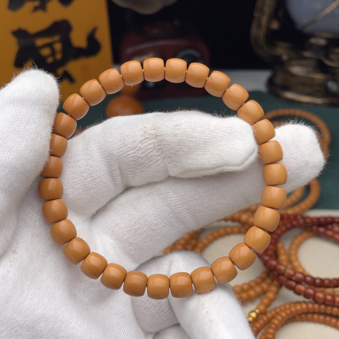 橄榄核手串灰*灰老挝核核尖手串