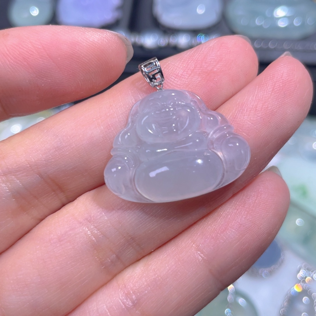 颈饰18K金镶嵌翡翠翡翠