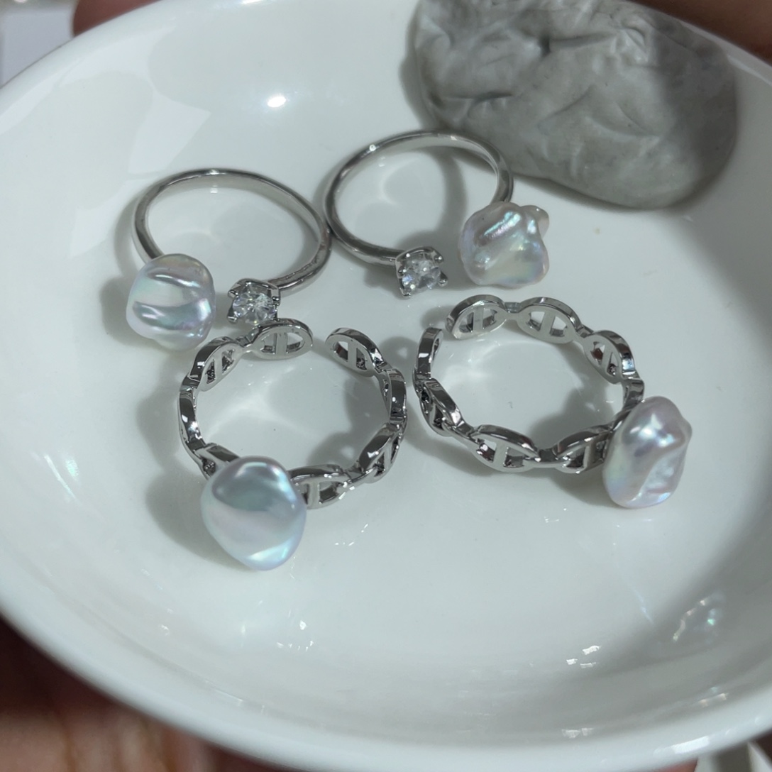 淡水珍珠戒指合金多样性发一