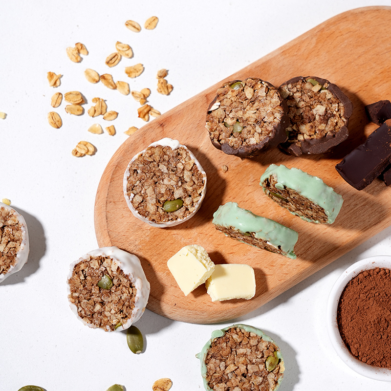 【燕麦脆】到手4盒*100g三口味生巧坚果燕麦脆营养早餐燕麦饼干低脂健身零食