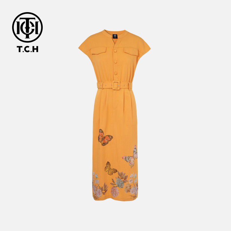 TCH私服烫钻工艺新时尚淑女百搭新潮流连衣裙T75B30E5309轻奢tch