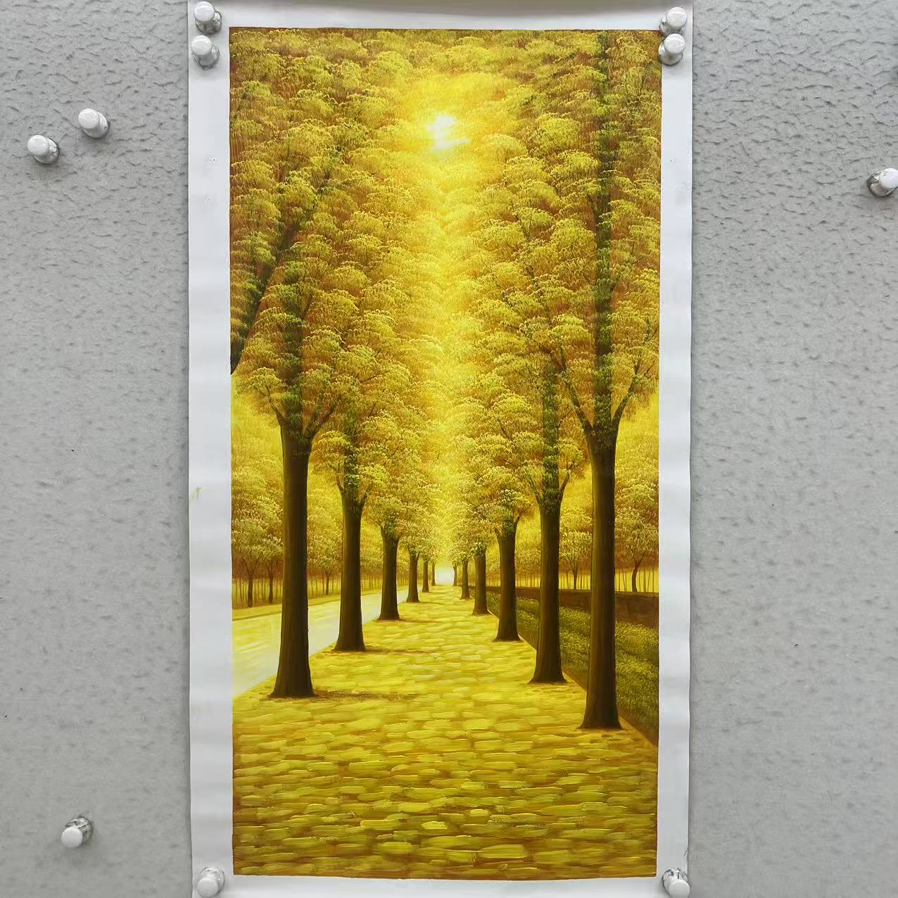 林彦新-*** - 路路通-H 黄金大道 约60*120厘米-手绘油画-麻布