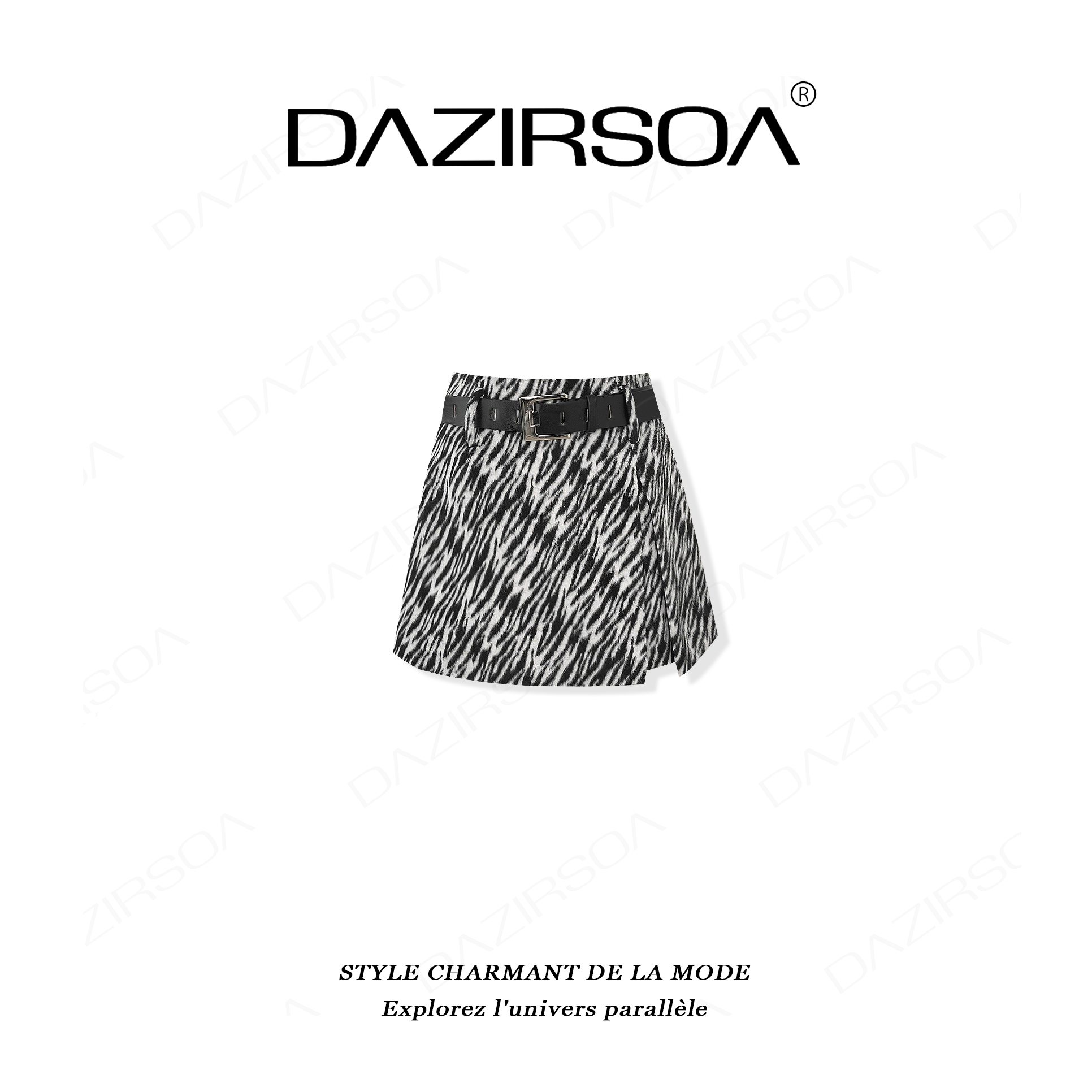 “斑马狂热”时尚百搭斑马纹显瘦洋气裙裤 AC395