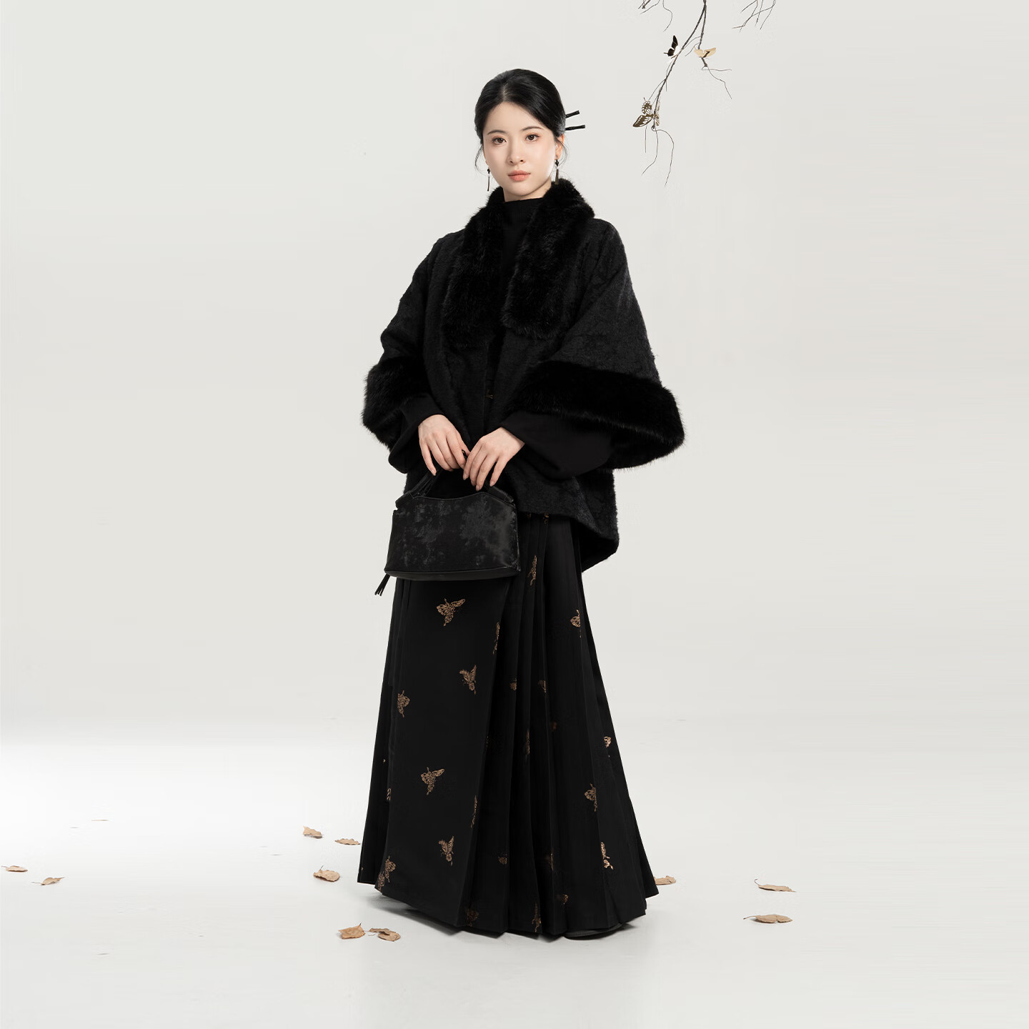 织造司[砚时]汉服新中式合领半臂袄提花绒外套