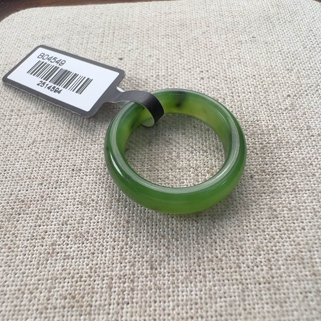 和田玉（糖玉）9K金镶嵌戒指K121碧玉乌兰海17.1 不退换