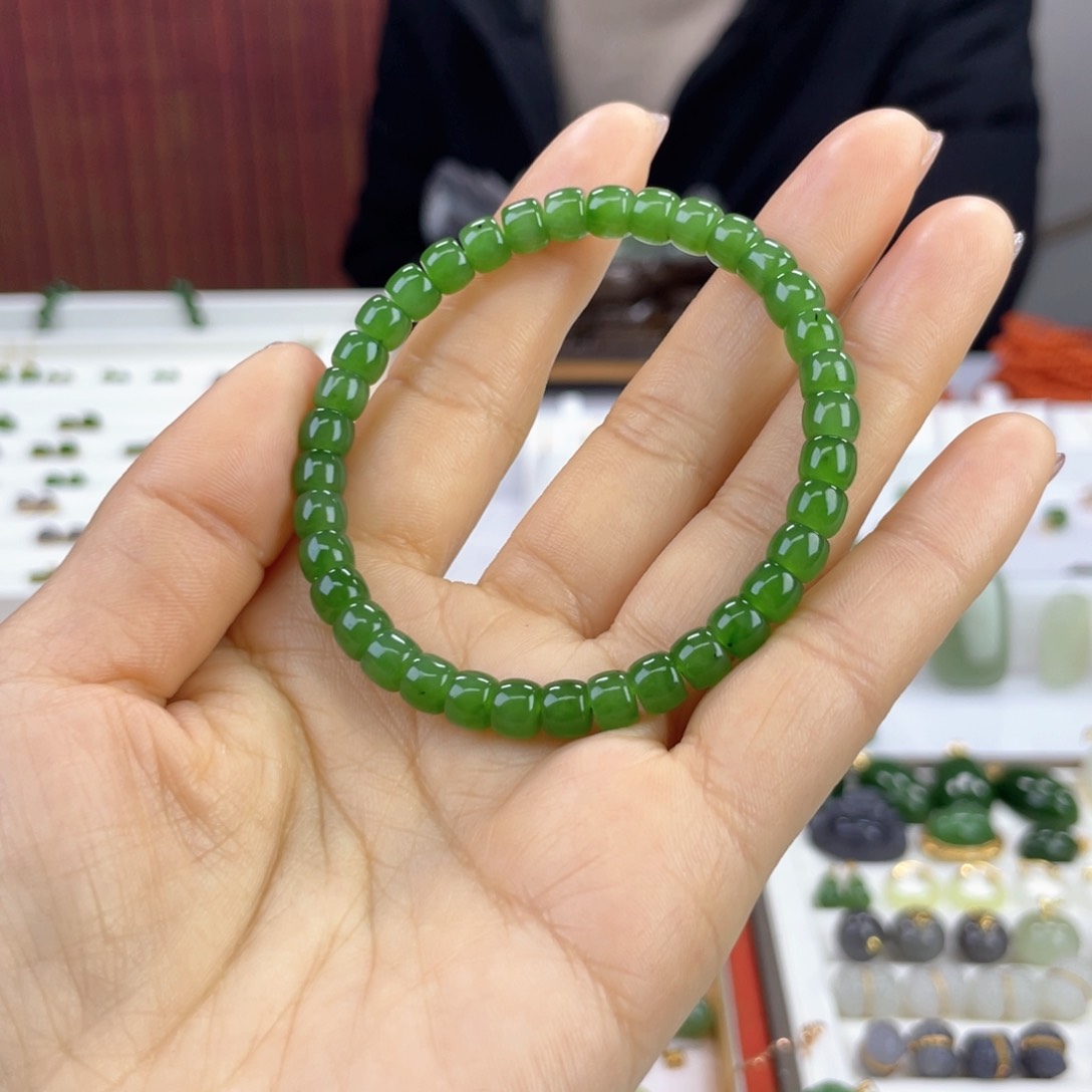 和田玉手串未镶嵌缤**色