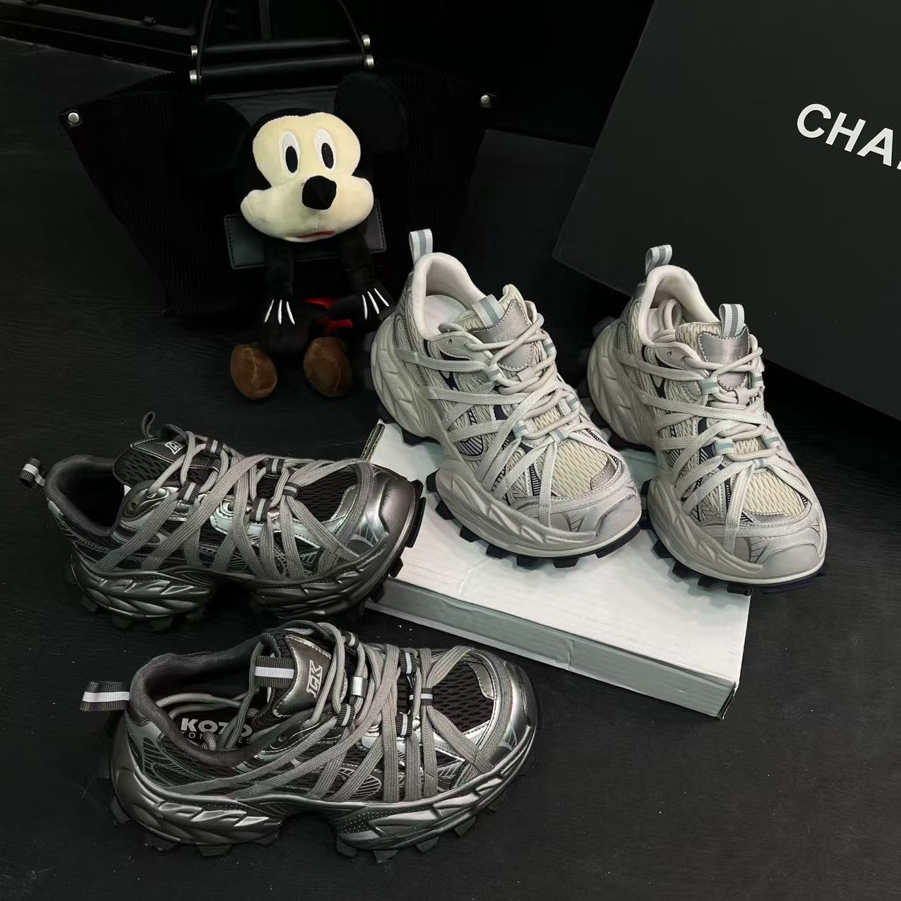 【疯狂绑带】小个子松糕老爹鞋2025春季新款厚底百搭运动鞋潮795-2