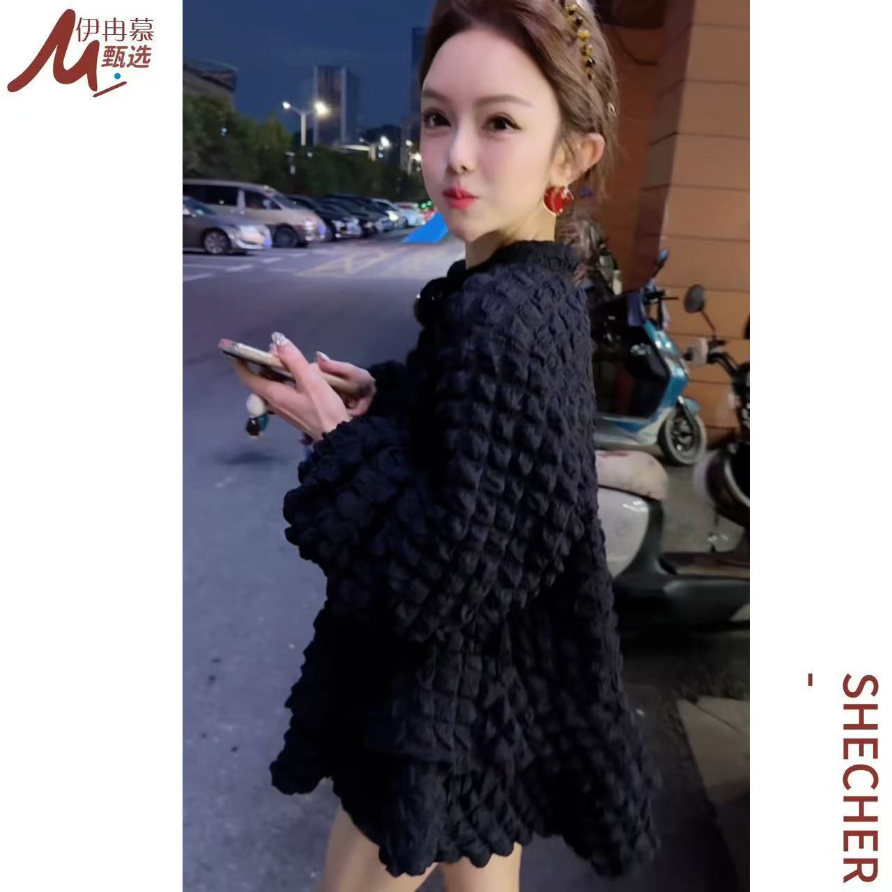 【伊冉慕】单排扣长袖保暖短外套ins秋季时尚气质秋季25139