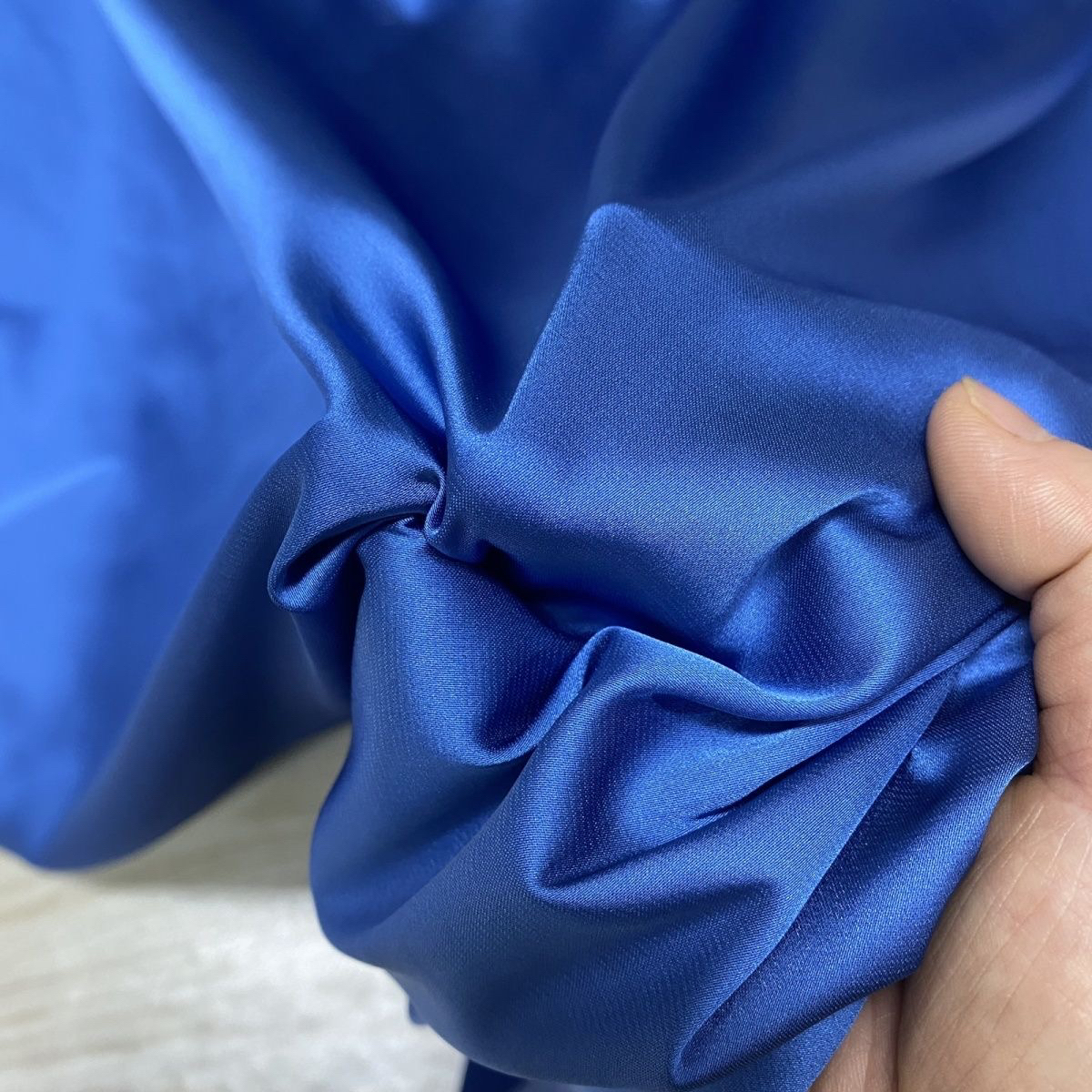 宝蓝色醋酸锻旗袍礼服吊带服装配饰辅料布料