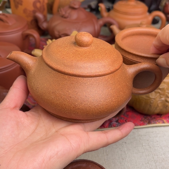 紫砂茶壶原矿黄姐降坡20目明炉精工半手250cc