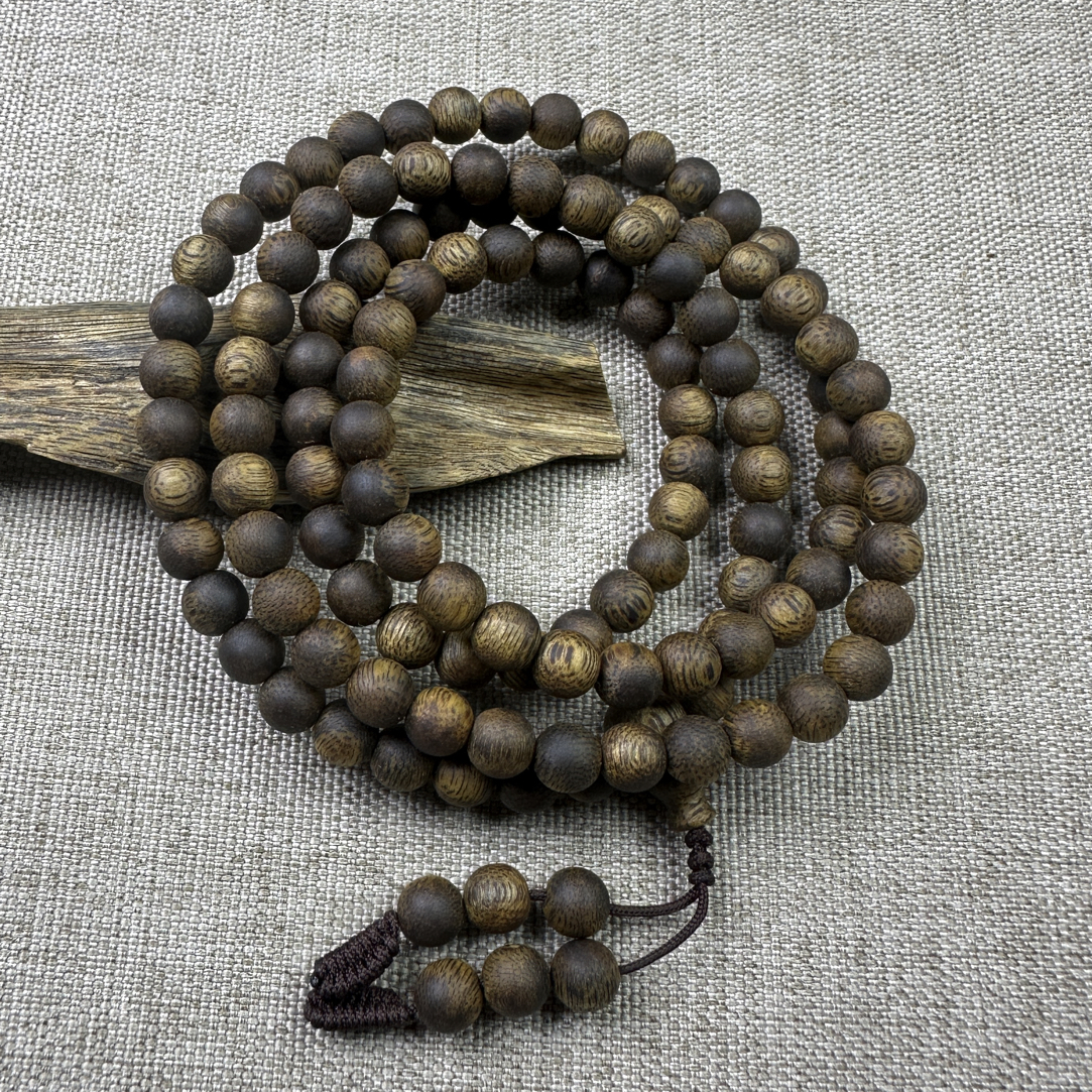沉香奇楠沉香圆珠多圈6mm乌身老料女款高油脂多样性发一