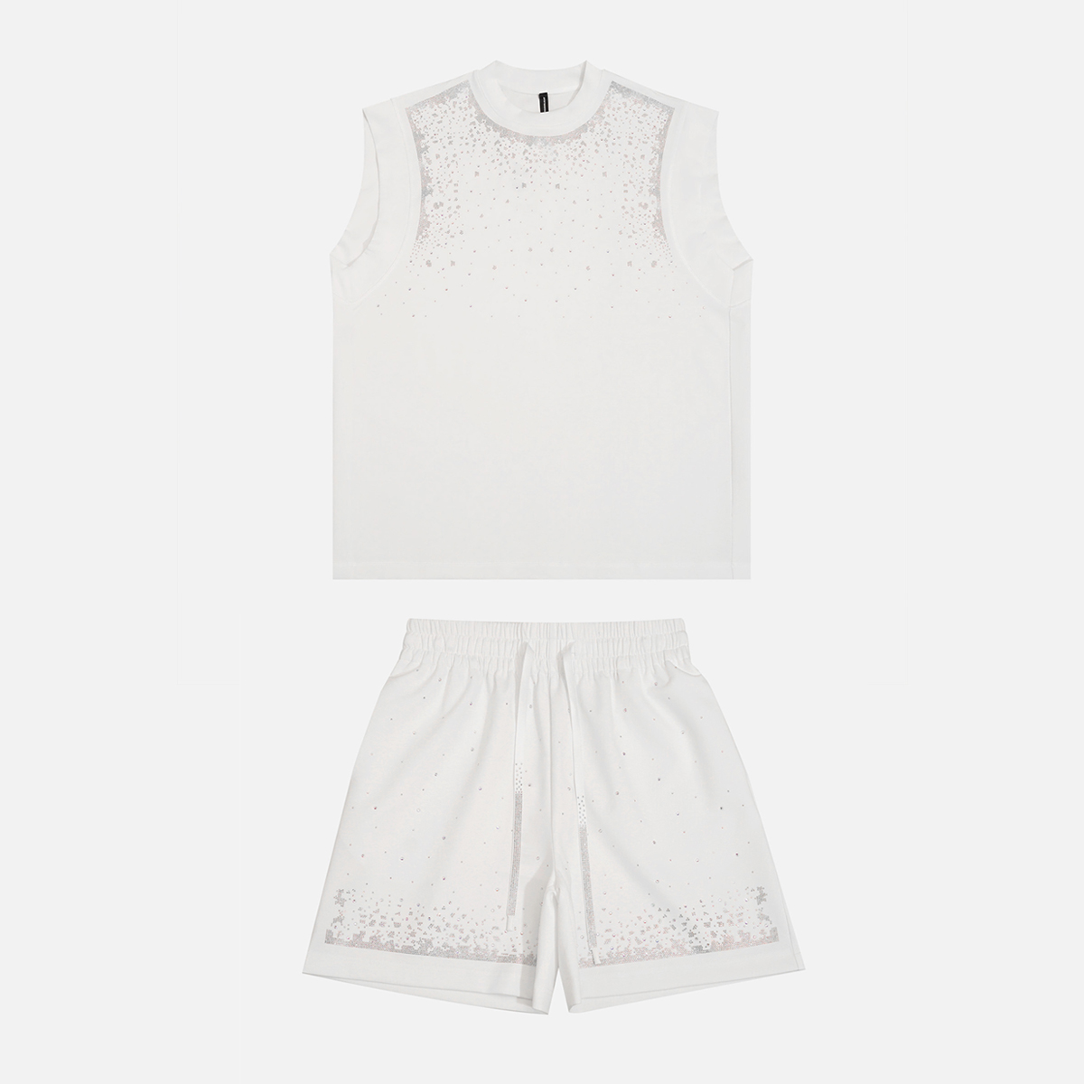 25N夏季新款轻奢高级感美式街头潮流设计亮钻马甲+短裤 152593/2