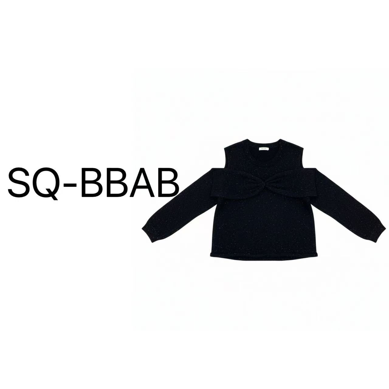 YB9258大码女露肩蝴蝶结细闪针织毛衣