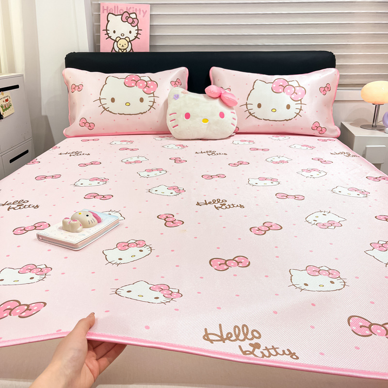 卡通午睡凉感丝可折叠冰丝凉席夏季凉感卡通