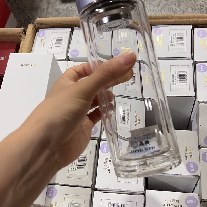 晶双层玻璃杯380380紫罗兰色316滤网➕杯套
