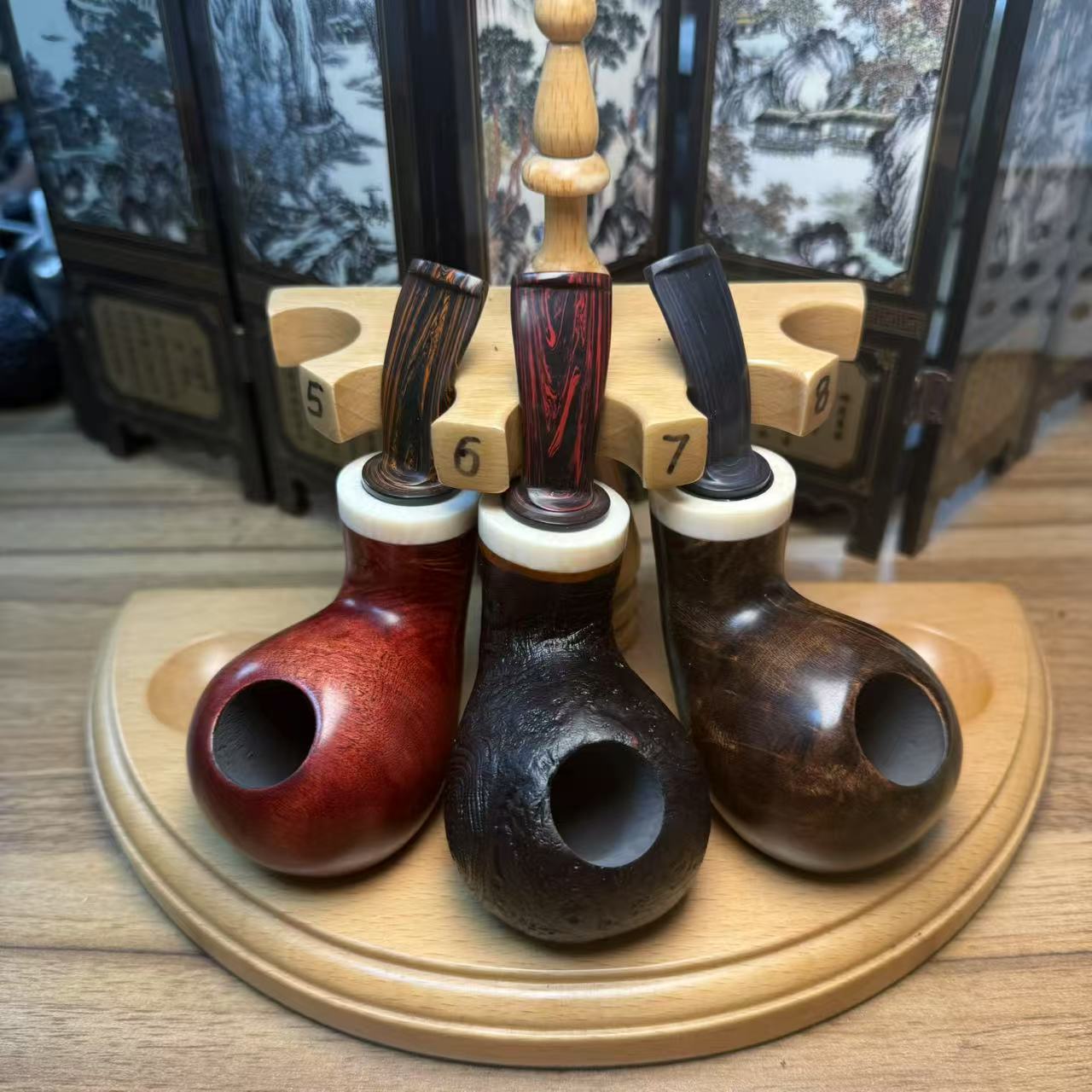 355纯手工石楠木烟斗