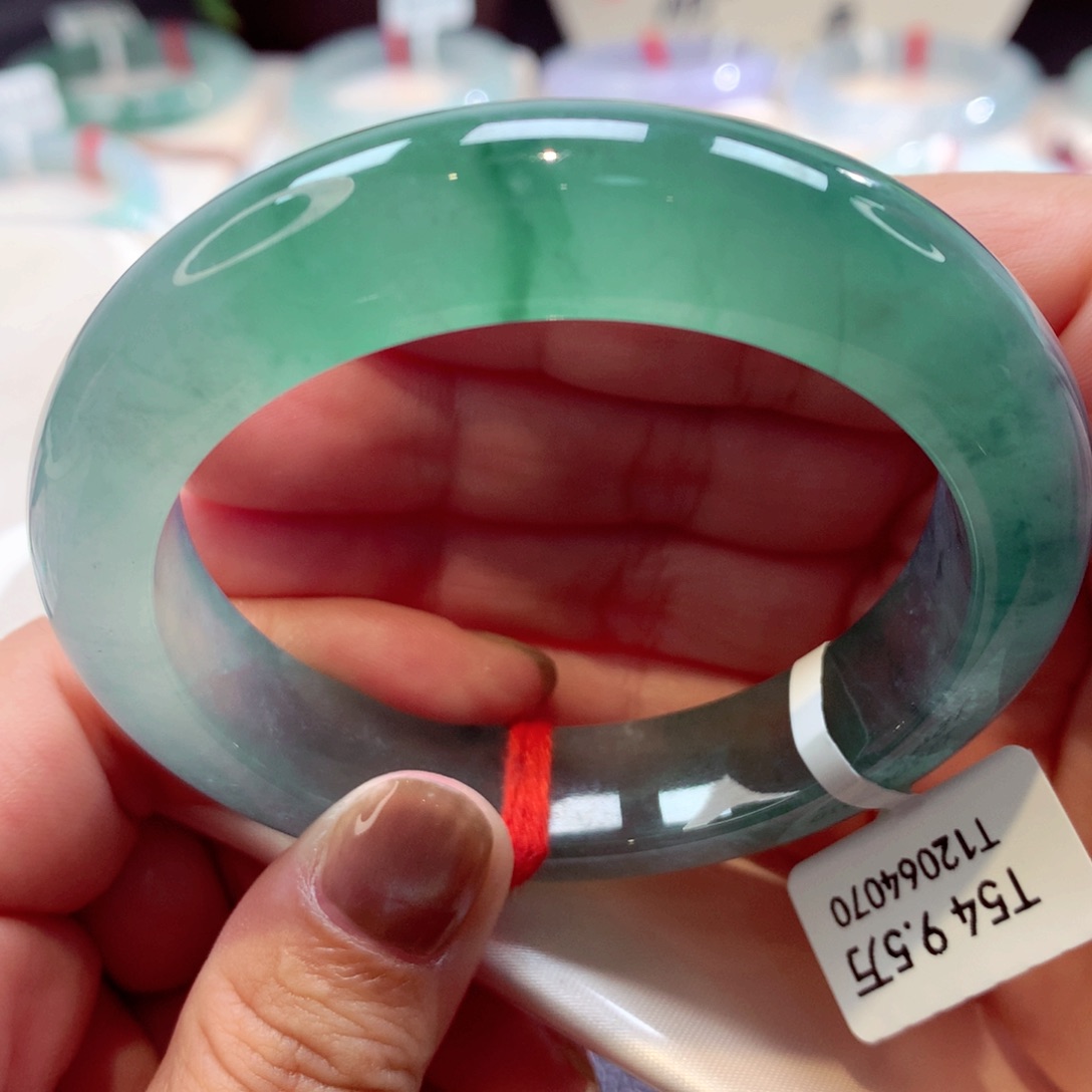 未镶嵌手镯翡翠上新冰胶蓝花7号11