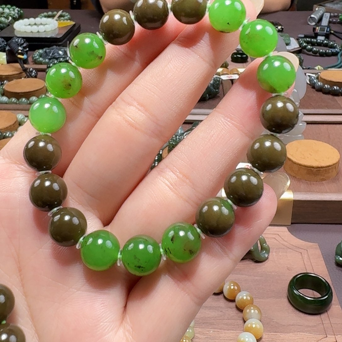 和田玉（碧玉）未镶嵌手链10 