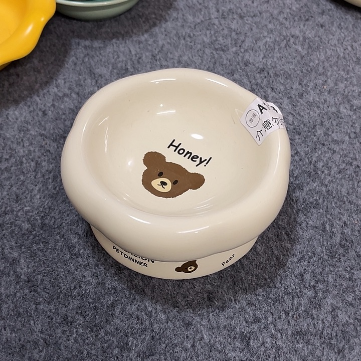 陶陶瓷fufu小熊碗白色
