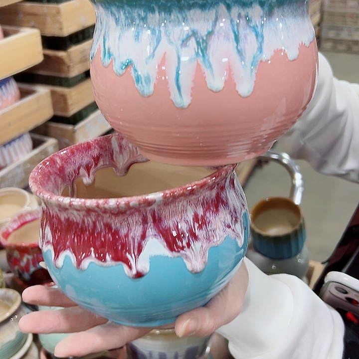 有孔.凑满10元发货多肉陶瓷花盆！