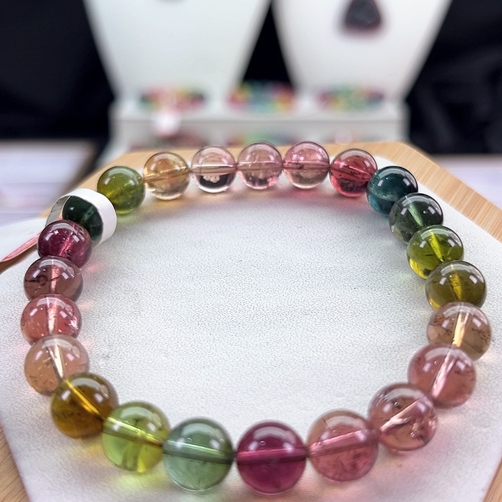 未镶嵌手链碧玺碧玺手串单圈8mm+