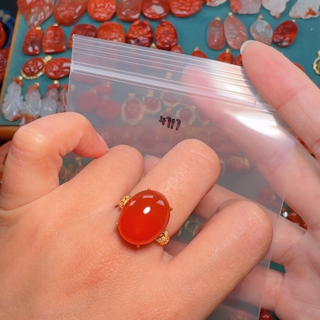 南红玛瑙南红银S925镶嵌