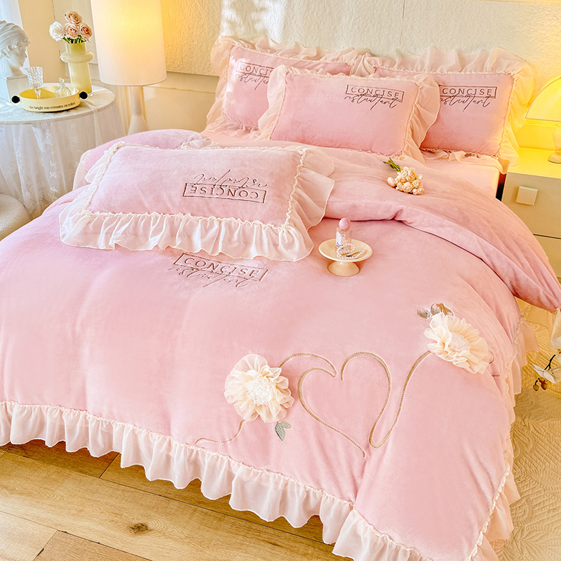 2号【听清主播介绍为准】高端 孤品 专柜 加厚牛奶绒床盖款四件套