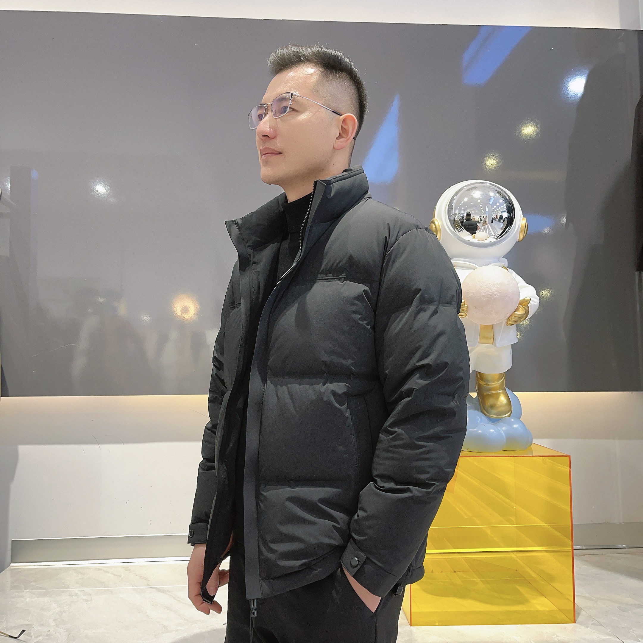 YUANSU 简欧轻奢冬季新款男士百搭90白鸭绒立领