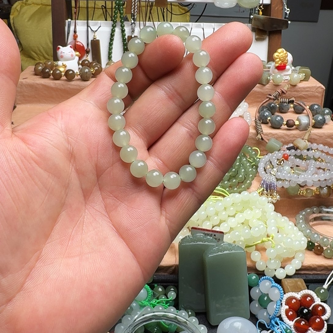 我***约和田玉未镶嵌手链