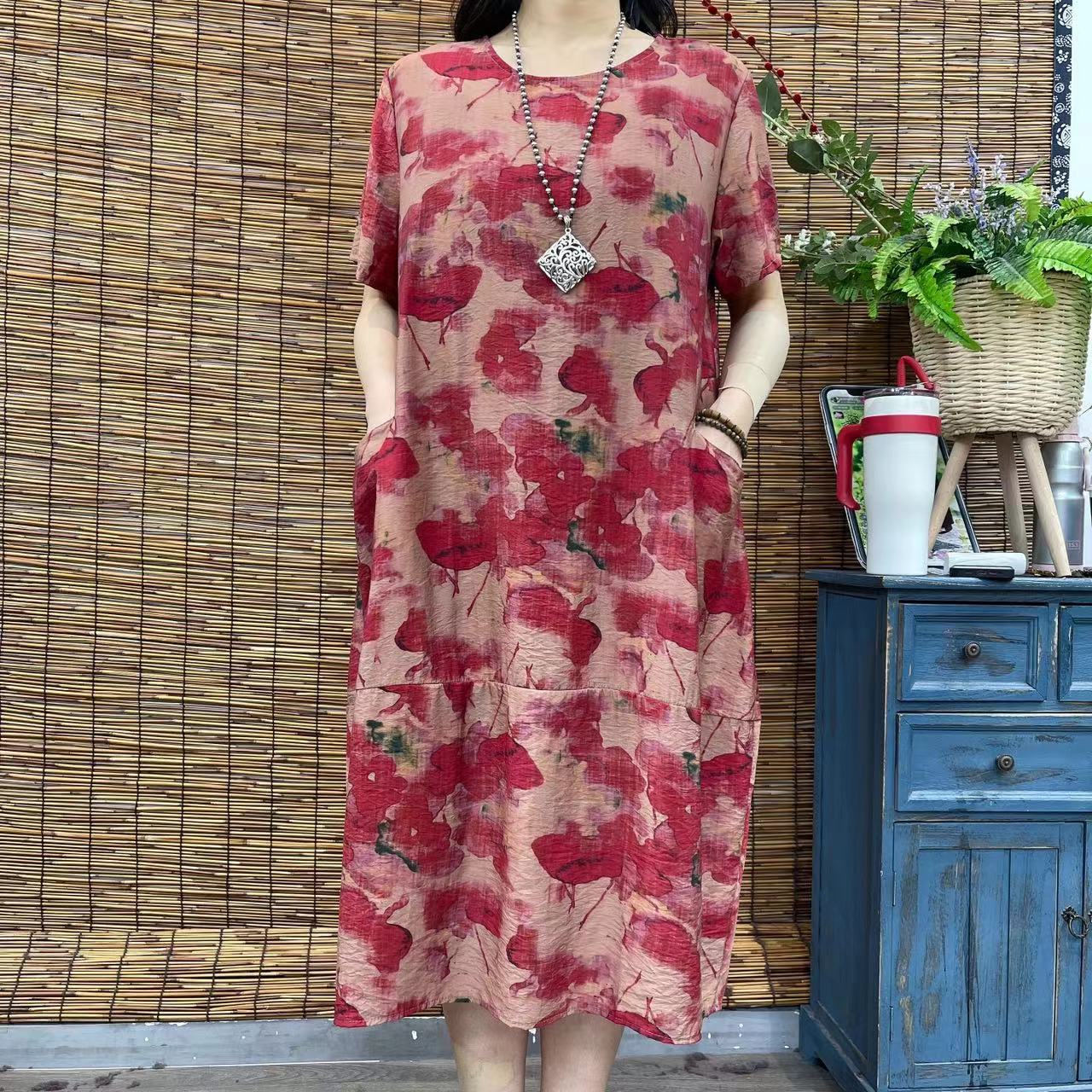 978新款春夏洋气显瘦减龄遮肉连衣裙碎花裙QZ