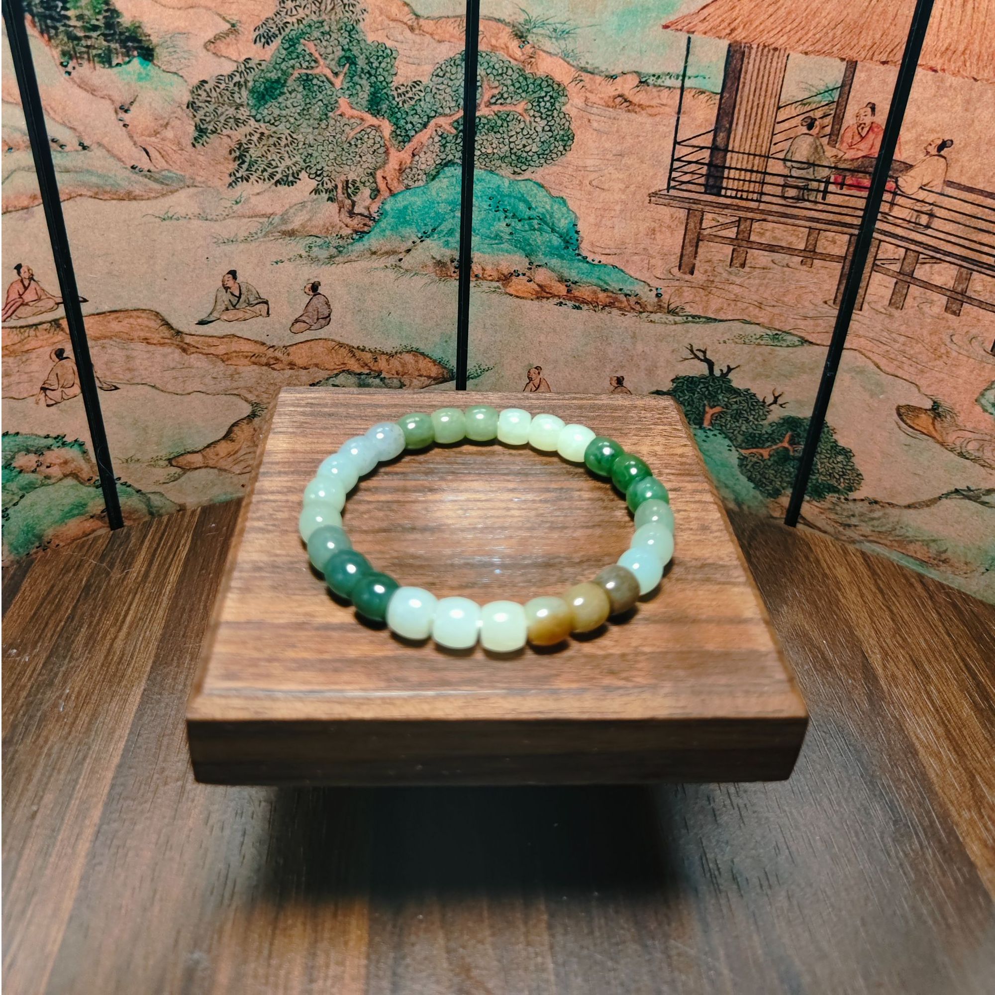 W和田玉多宝桶珠手串（卡8）1900